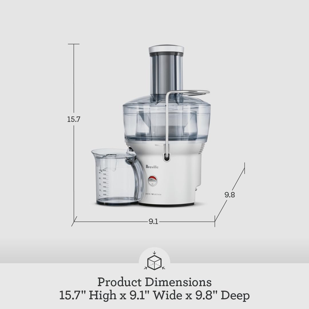 BJE200XL Compact Fountain 700-Watt Juice Extractor, Stainless Steel, 700 W, 25 Fluid_Ounces, Silver