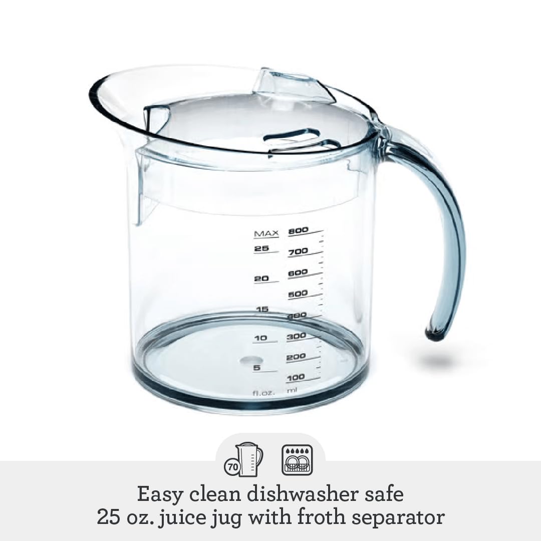 BJE200XL Compact Fountain 700-Watt Juice Extractor, Stainless Steel, 700 W, 25 Fluid_Ounces, Silver