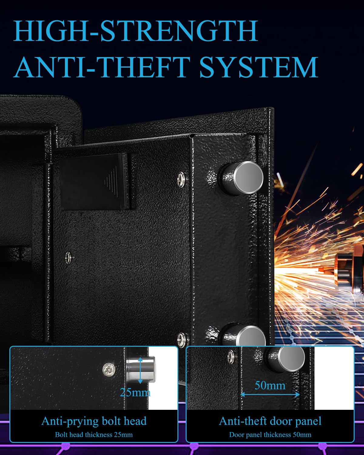 Security Fingerprint Biometric Safe Digital Safe for Home, Office- Black
