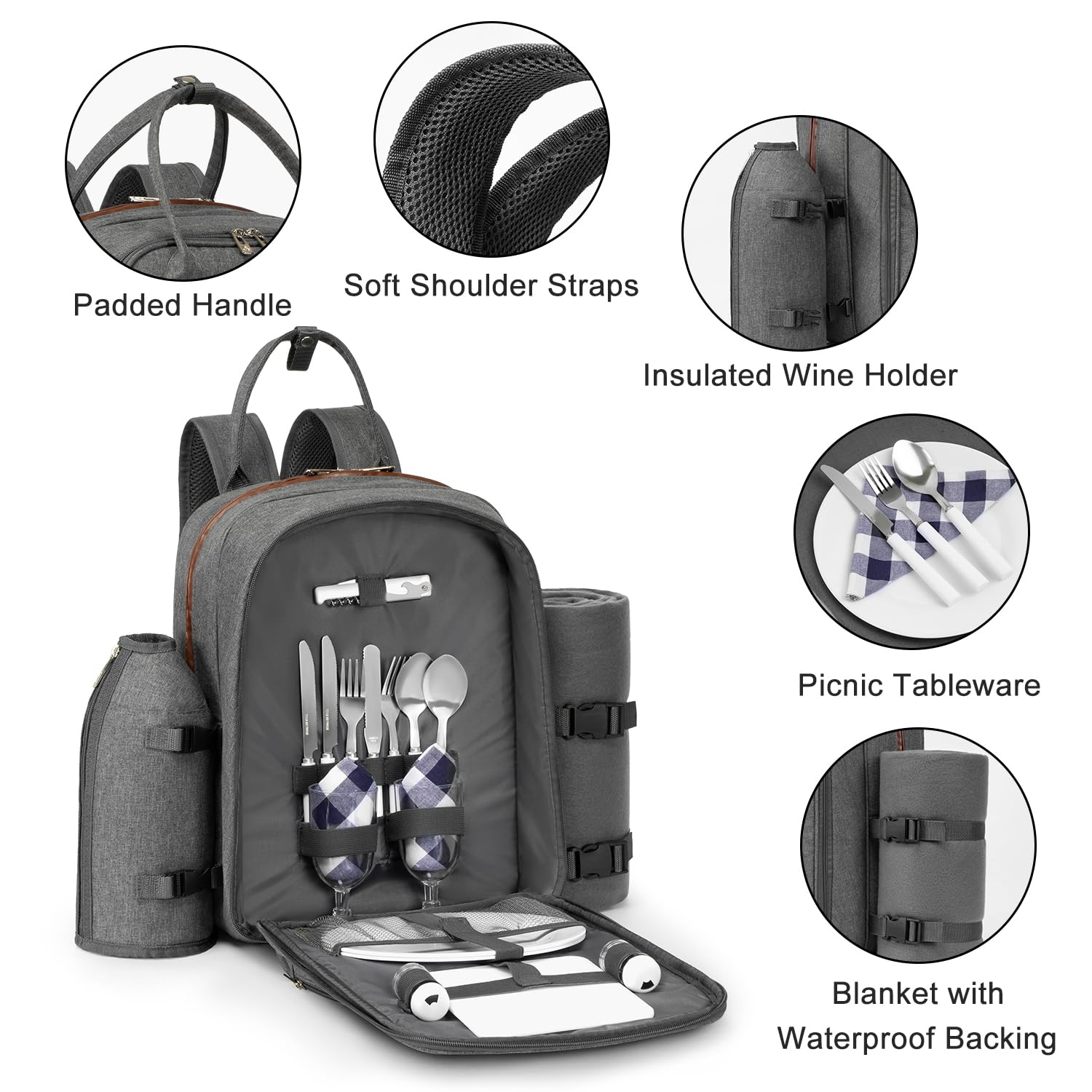Calvora Picnic Backpack for 2 Person