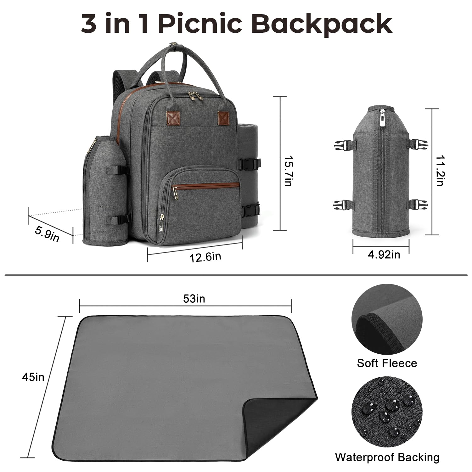Calvora Picnic Backpack for 2 Person