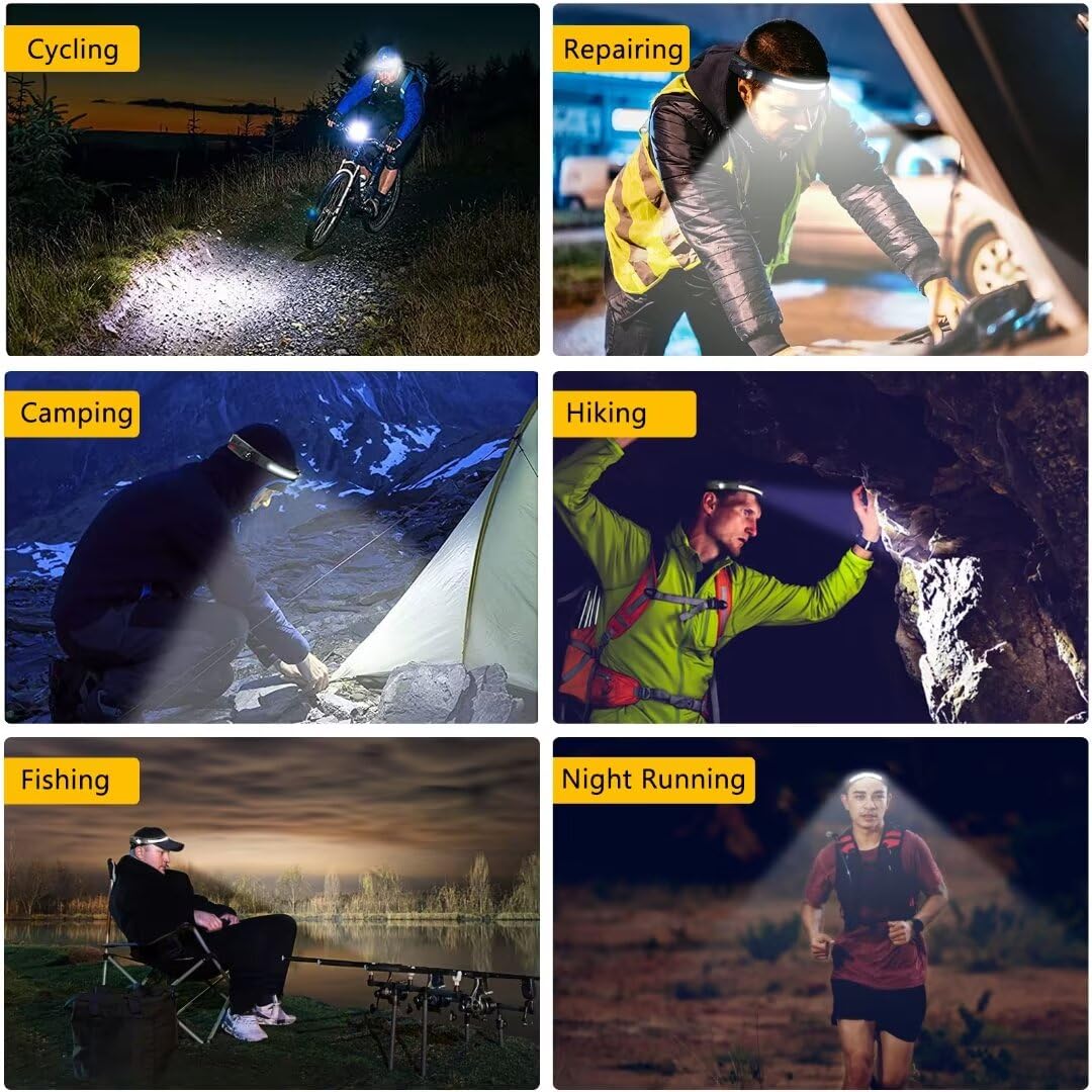 Calvora Headlamp Rechargeable 2PCS
