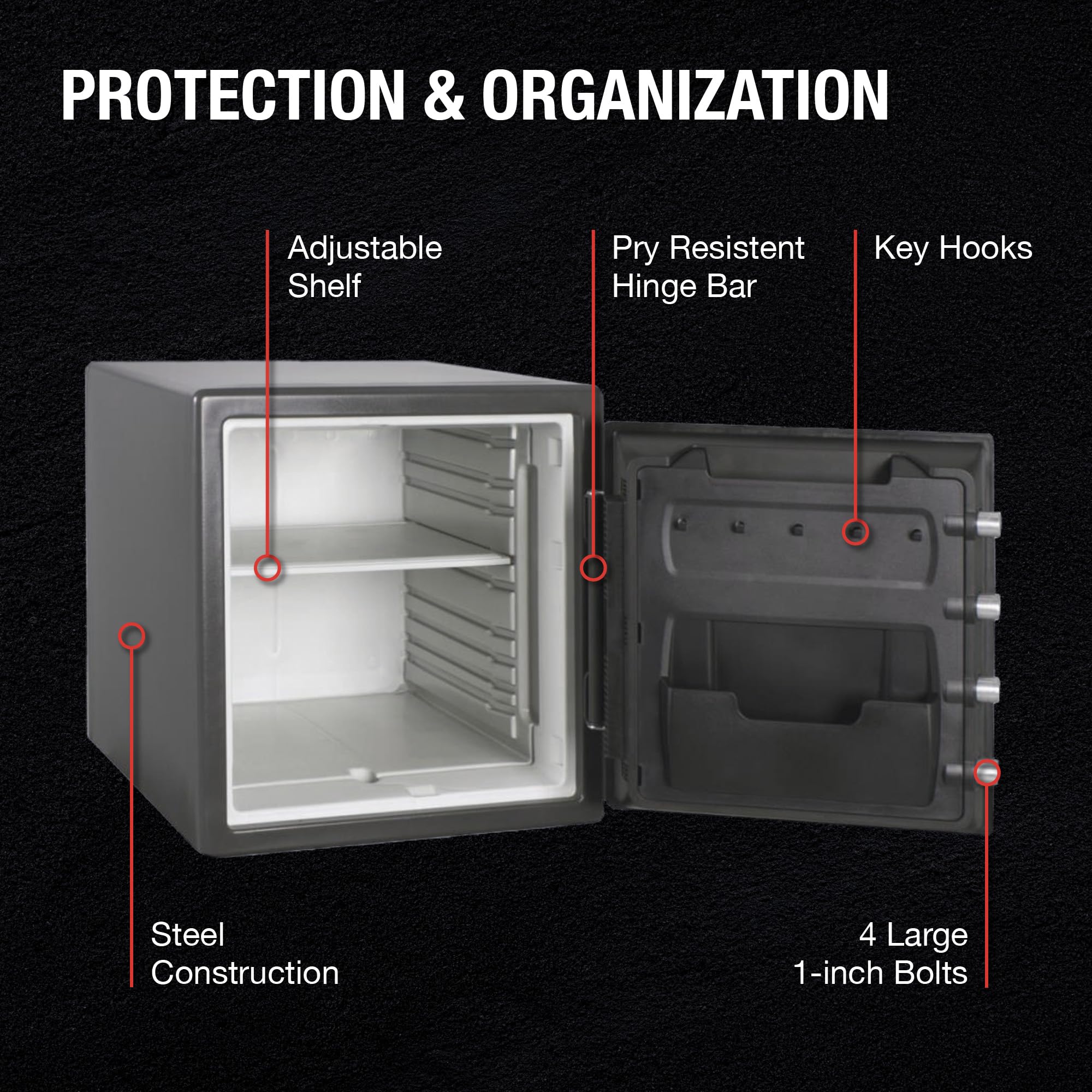 SFW123DSB Fireproof and Water Resistant, 33.6L, Preset dial Combination, Medium Grey, 1.23 cu. Ft. Combo Safe