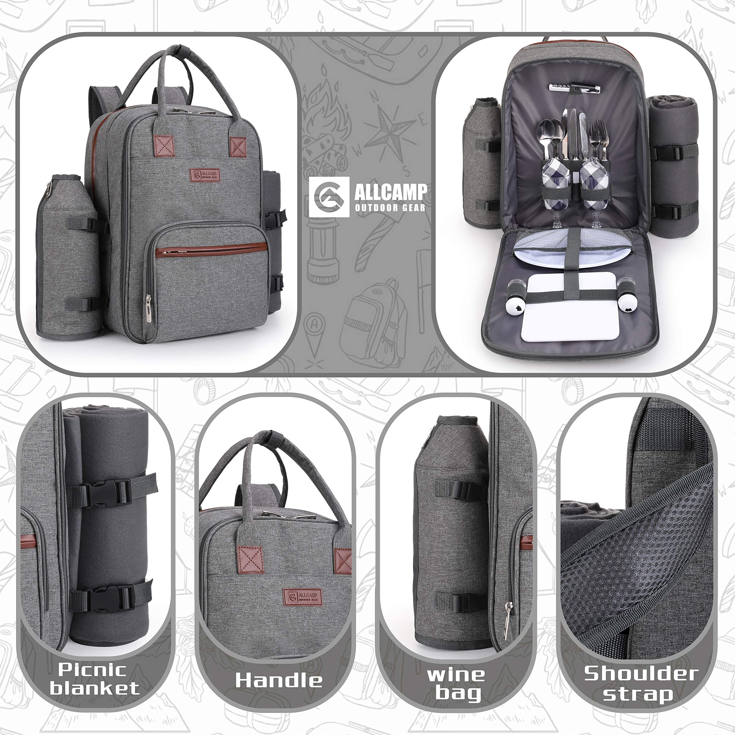 Calvora Picnic Backpack for 2 Person